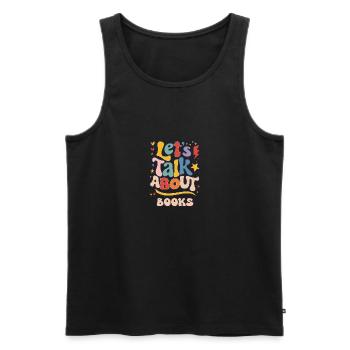 Let's Talk About Books Colorful Retro Style - Men's Premium Organic Tank Top - black - Front - AI Model Male 178 light (178cm)