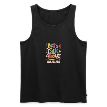Lassen Sie uns über Spielspaß und farbenfrohes Design sprechen - Männer Premium Bio Tank Top - Schwarz - Vorne - AI Model Male 178 light (178cm)