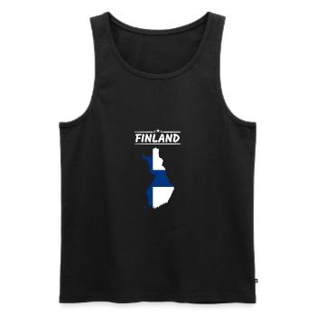Finlande drapeau pays contour bannière pays suomi - Débardeur bio Premium Homme - noir - Devant - Michal (187cm)