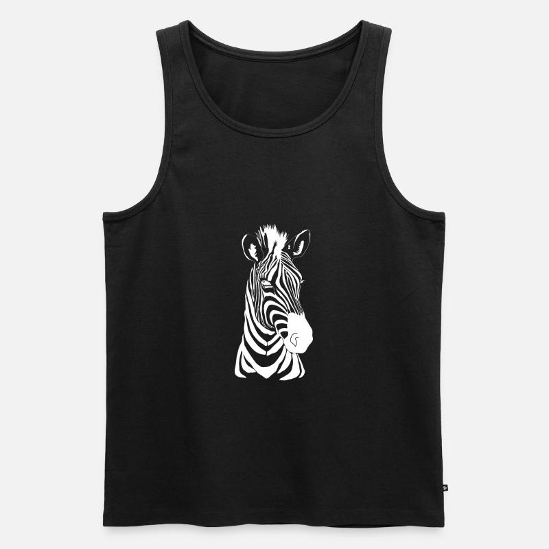 Zebra weiß - Männer Premium Bio Tank Top - Schwarz