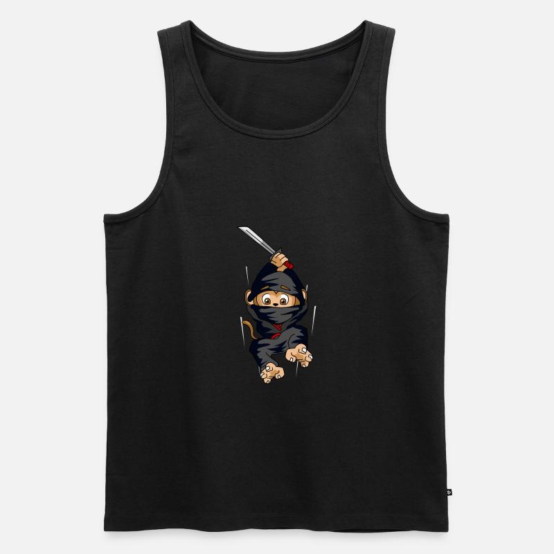 Ninja Monkey Jump Sword Gift - Men's Premium Organic Tank Top - black
