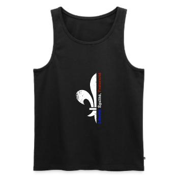 Liberté Égalité Fraternité - Men's Premium Organic Tank Top - black - Front - AI Model Male 178 light (178cm)