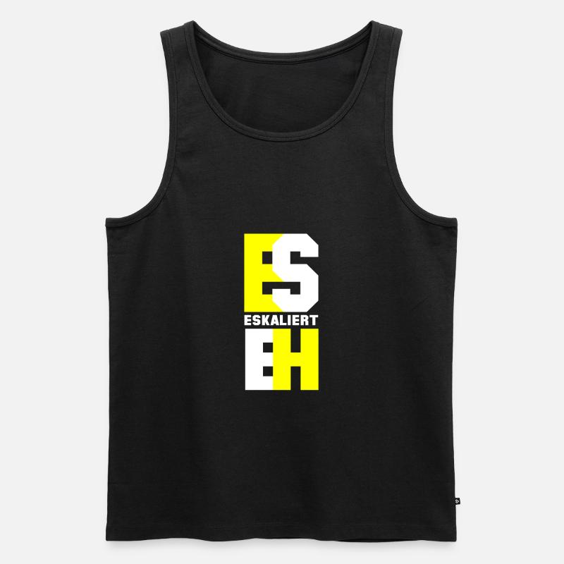 Es eskaliert eh - Männer Premium Bio Tank Top - Schwarz
