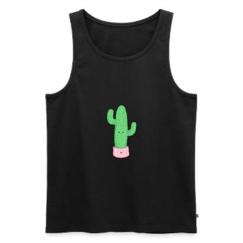 Cactus doux - Débardeur bio Premium Homme - noir - Devant - AI Model Male 178 light (178cm)