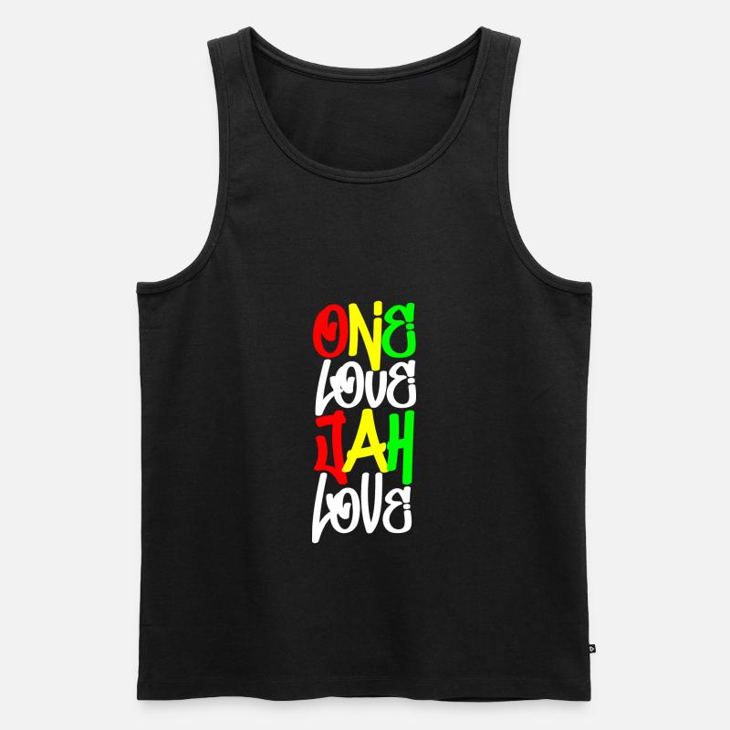 Rasta Liebe - Männer Premium Bio Tank Top - Schwarz