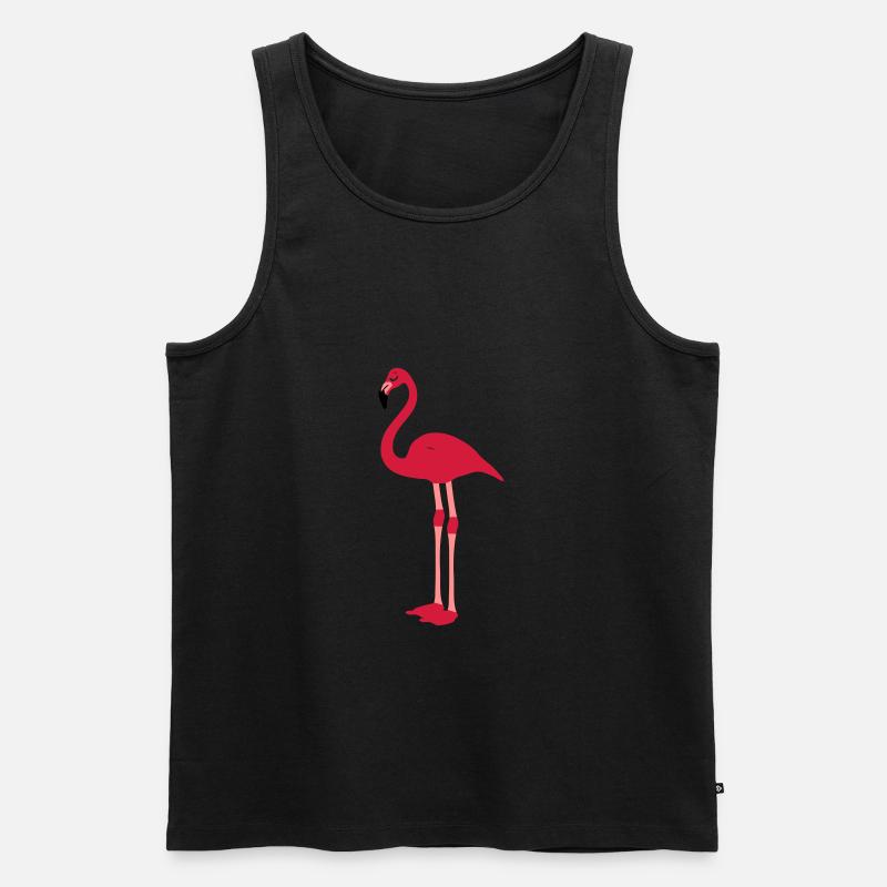 Flamingo - Männer Premium Bio Tank Top - Schwarz