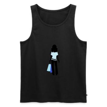 Frau Shopping - Männer Premium Bio Tank Top - Schwarz - Vorne - AI Model Male 178 light (178cm)