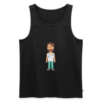Doktor - Männer Premium Bio Tank Top - Schwarz - Vorne - AI Model Male 178 light (178cm)