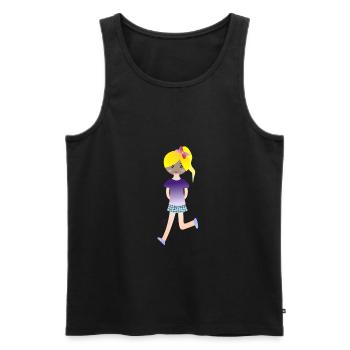 runner running laufen jogger jogging sprinter45 - Männer Premium Bio Tank Top - Schwarz - Vorne - Michal (187cm)