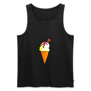 crème glacée restaurant crème glacée sundae17 - Débardeur bio Premium Homme - noir - Devant - AI Model Male 178 light (178cm)