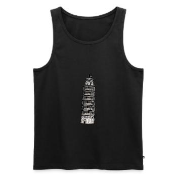 Tour de Pise - Débardeur bio Premium Homme - noir - Devant - AI Model Male 178 light (178cm)