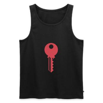 key - Men's Premium Organic Tank Top - black - Front - AI Model Male 178 light (178cm)