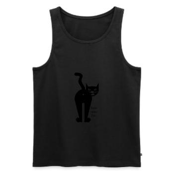 Katze Lustig Rieche meinen Zorn - Männer Premium Bio Tank Top - Schwarz - Vorne - AI Model Male 178 light (178cm)