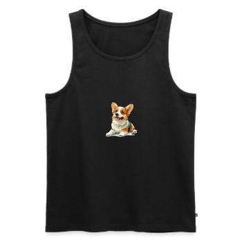 Mignon petit chien - Débardeur bio Premium Homme - noir - Devant - AI Model Male 178 light (178cm)