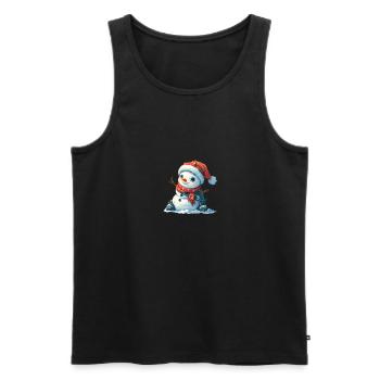 Bonhomme de neige pour les enfants - Débardeur bio Premium Homme - noir - Devant - AI Model Male 178 light (178cm)