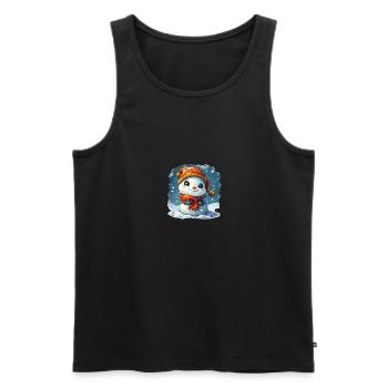 Bonhomme de neige pour les enfants - Débardeur bio Premium Homme - noir - Devant - AI Model Male 178 light (178cm)