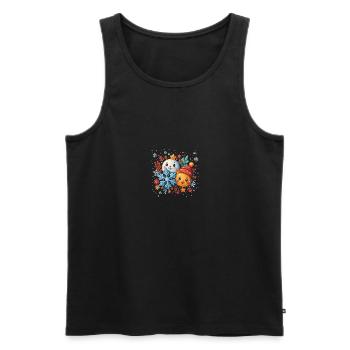 glückliche Schneeflocken - Männer Premium Bio Tank Top - Schwarz - Vorne - AI Model Male 178 light (178cm)
