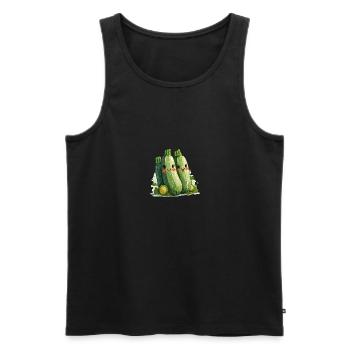 Zucchini Familie Comic Stil - Männer Premium Bio Tank Top - Schwarz - Vorne - Michal (187cm)