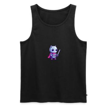 Tapferer Ritter im Comicstil für Kinder - Männer Premium Bio Tank Top - Schwarz - Vorne - AI Model Male 178 light (178cm)