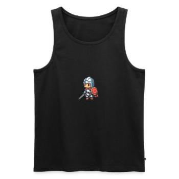 Tapferer Ritter im Comicstil für Kinder - Männer Premium Bio Tank Top - Schwarz - Vorne - AI Model Male 178 light (178cm)
