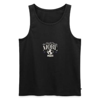 The World Needs More Kindness Globe Design - Men's Premium Organic Tank Top - black - Front - Michal (187cm)