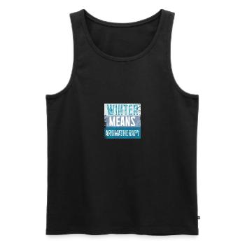 Winter Means Aromatherapy Joy for Relaxation - Men's Premium Organic Tank Top - black - Front - Michal (187cm)