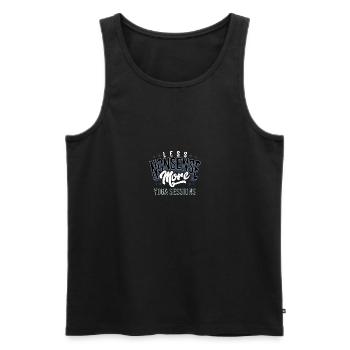 Weniger Unsinn Mehr Yoga-Sessions Inspiration - Männer Premium Bio Tank Top - Schwarz - Vorne - Michal (187cm)
