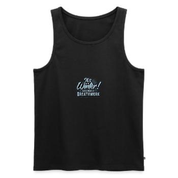 Es ist Winter! Zeit für Atemarbeit und Entspannung - Männer Premium Bio Tank Top - Schwarz - Vorne - AI Model Male 178 light (178cm)