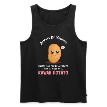Kawaii Potato - Funny Anime Potato - Men's Premium Organic Tank Top - black - Front - AI Model Male 178 light (178cm)