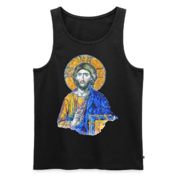 Jesus Christus Mosaik-Kunst in der Hagia-Sophia - Männer Premium Bio Tank Top - Schwarz - Vorne - AI Model Male 178 light (178cm)