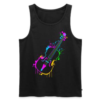 Violine - Männer Premium Bio Tank Top - Schwarz - Vorne - Michal (187cm)