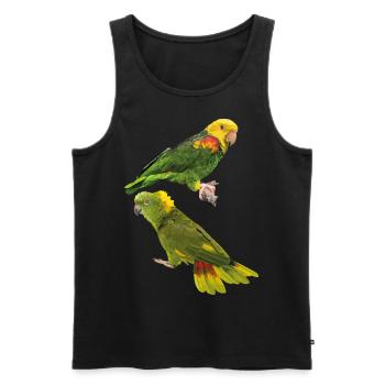 Papageien - Männer Premium Bio Tank Top - Schwarz - Vorne - AI Model Male 178 light (178cm)