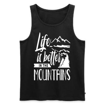 Das Leben Ist Besser In Den Bergen Berge Gebirge - Männer Premium Bio Tank Top - Schwarz - Vorne - AI Model Male 178 light (178cm)