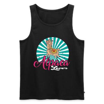 Alpaga Lover Lama Amant Amant alpaga - Débardeur bio Premium Homme - noir - Devant - AI Model Male 178 light (178cm)