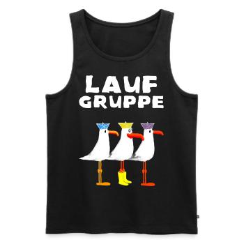 Lauf Gruppe Training Laufen Joggen Sport Jogger - Männer Premium Bio Tank Top - Schwarz - Vorne - Michal (187cm)