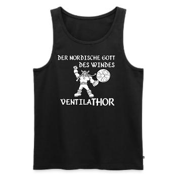 VentilaThor - Männer Premium Bio Tank Top - Schwarz - Vorne - Michal (187cm)