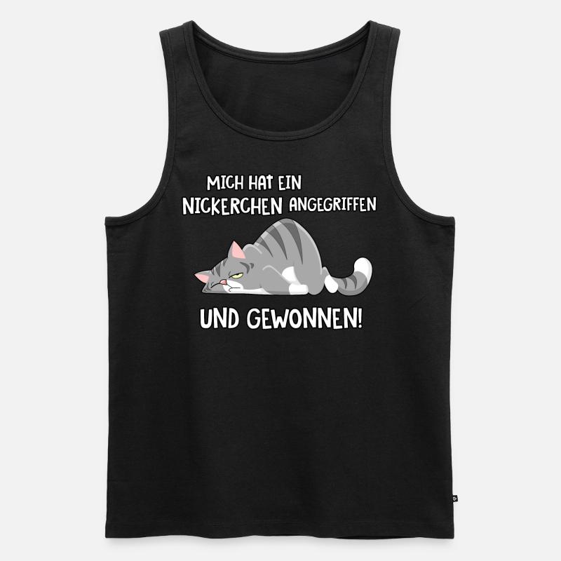 Mich hat ein Nickerchen angegriffen - Männer Premium Bio Tank Top - Schwarz