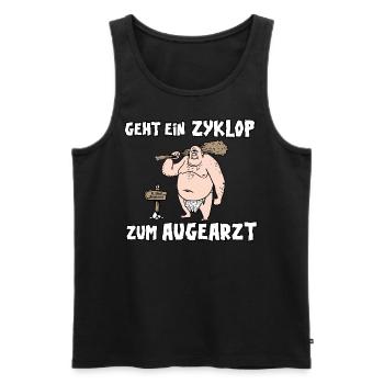 Geht ein Zyklop zum Augearzt - Männer Premium Bio Tank Top - Schwarz - Vorne - AI Model Male 178 light (178cm)