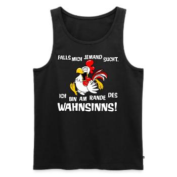 Am Rande des Wahnsinns - Männer Premium Bio Tank Top - Schwarz - Vorne - AI Model Male 178 light (178cm)