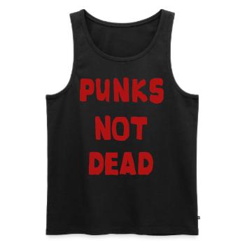 PUNKS NOT DEAD Red Skater Punk Urban - Men's Premium Organic Tank Top - black - Front - AI Model Male 178 light (178cm)