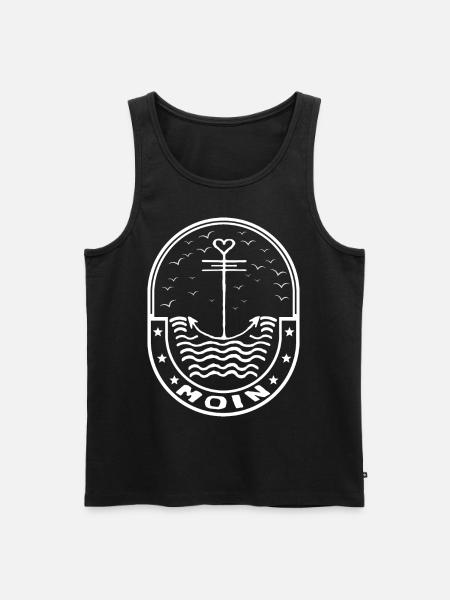 moin. weiß anker - Männer Premium Bio Tank Top - Schwarz