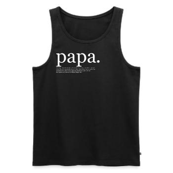 Papa Définition Idée cadeau fête des pères - Débardeur bio Premium Homme - noir - Devant - AI Model Male 178 light (178cm)