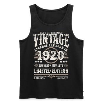 Legenden werden 1920 geboren - Männer Premium Bio Tank Top - Schwarz - Vorne - AI Model Male 178 light (178cm)
