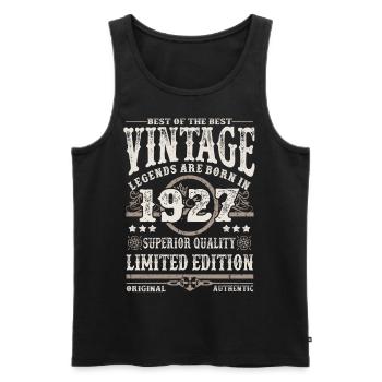 Legenden werden 1927 geboren - Männer Premium Bio Tank Top - Schwarz - Vorne - AI Model Male 178 light (178cm)
