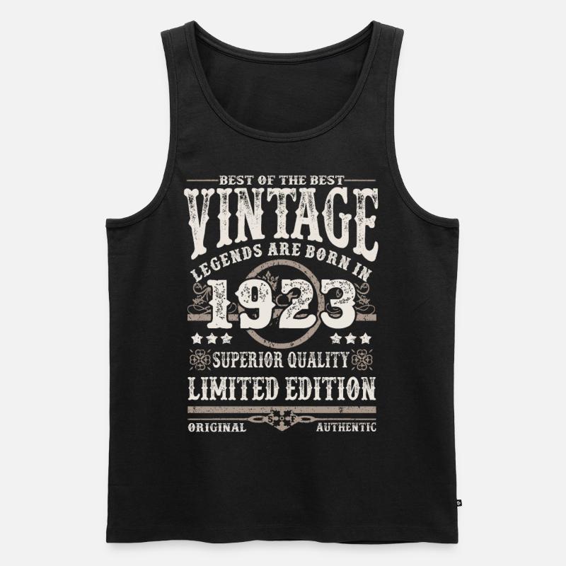 Legenden werden 1923 geboren - Männer Premium Bio Tank Top - Schwarz