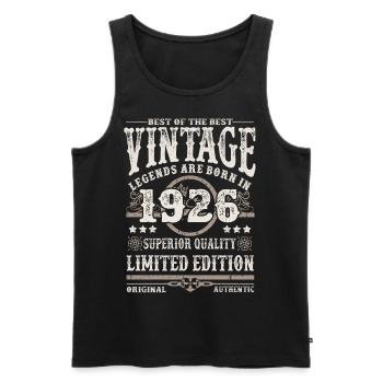 Legends are born in 1926 - Men's Premium Organic Tank Top - black - Front - AI Model Male 178 light (178cm)