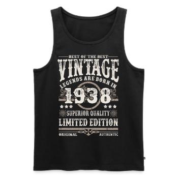 Legends are born in 1938 - Men's Premium Organic Tank Top - black - Front - Michal (187cm)