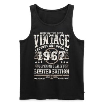 Legenden werden 1967 geboren - Männer Premium Bio Tank Top - Schwarz - Vorne - Michal (187cm)