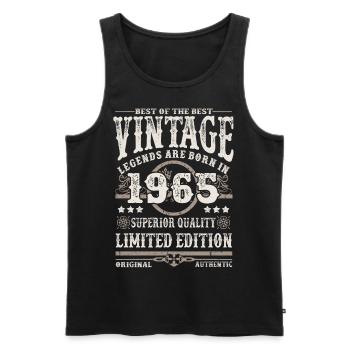 Legenden werden 1965 geboren - Männer Premium Bio Tank Top - Schwarz - Vorne - Michal (187cm)