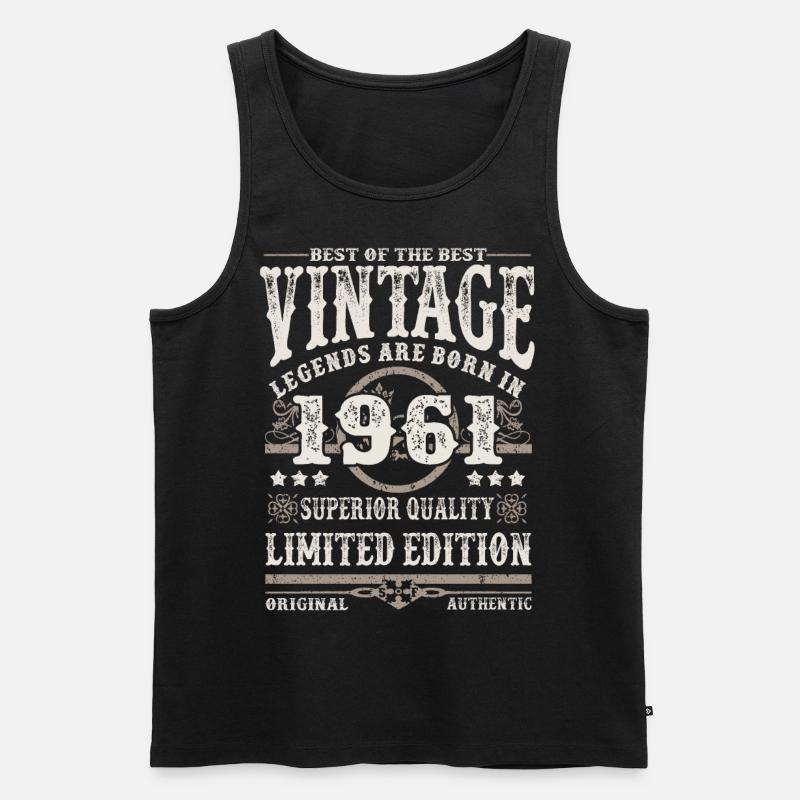 Legenden werden 1961 geboren - Männer Premium Bio Tank Top - Schwarz